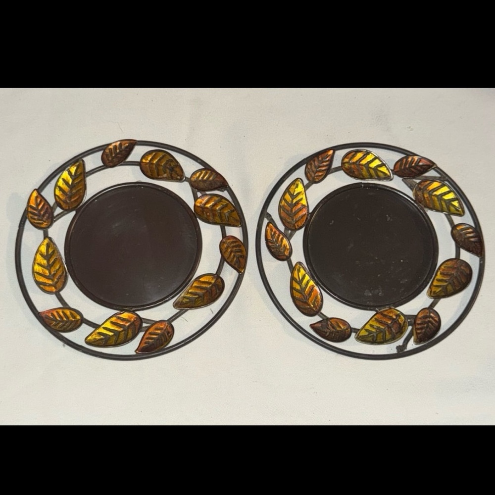 Pillar Candle Holder Decor Plate Set